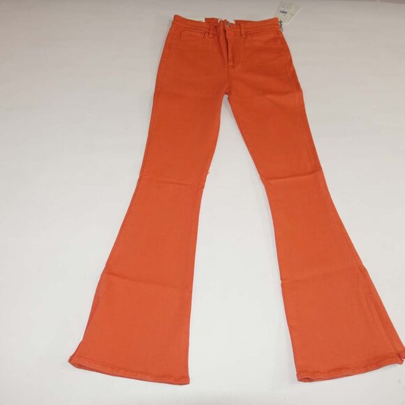 7 For All Mankind Women's Ultra High Rise Skinny Boot Jeans Size 28 NWT Orange - Picture 4 of 12